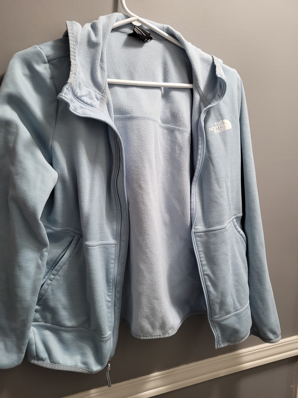 The North Face Women’s Light Blue Fleece Zip Hoodie